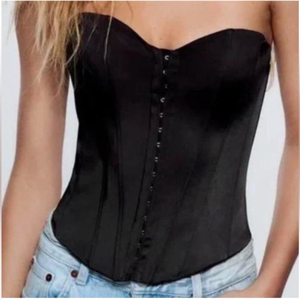 Zara Satin Effect Sweetheart Neckline Corset